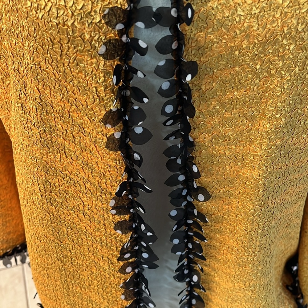 Berek Crinkle Art-to-Wear Reversible Marigold Yellow/Animal Print Jacket - Picture 3 of 11